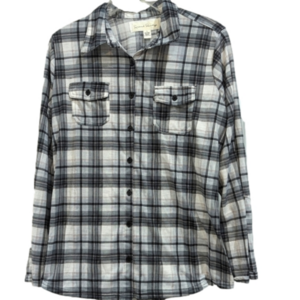 French Laundry black and white plaid button up